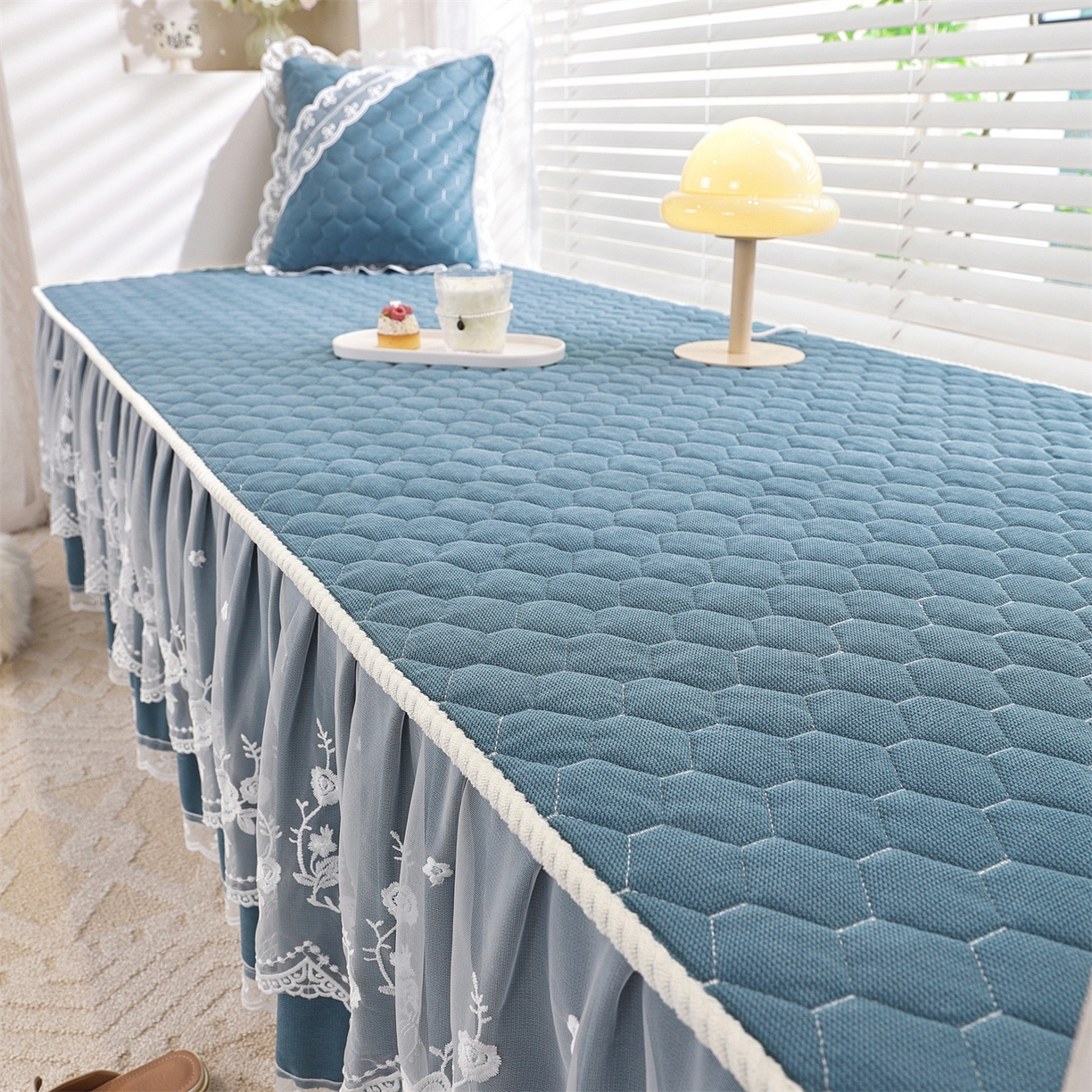 91家纺网 家纺一手货源 找家纺 共鸣沙发垫 2025新款星语飘窗垫 星空蓝色