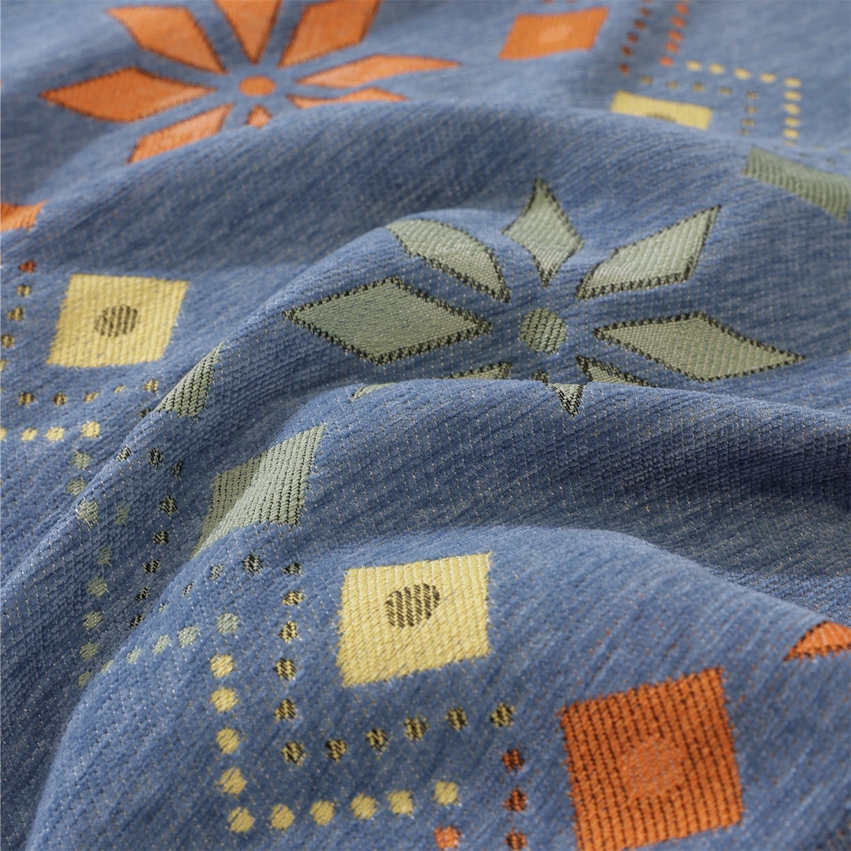 91家纺网 家纺一手货源 找家纺 共鸣沙发垫 2025新款雪尼尔沙发巾波西米亚 波西米亚蓝色