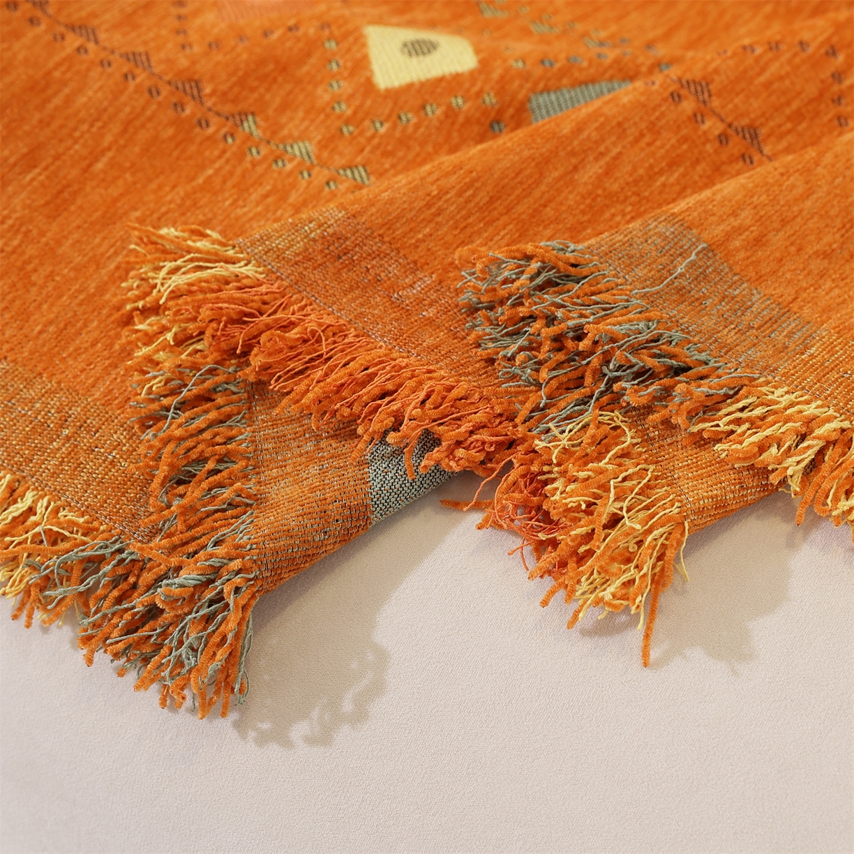 91家纺网 家纺一手货源 找家纺 （总）共鸣沙发垫 2025新款雪尼尔沙发巾波西米亚