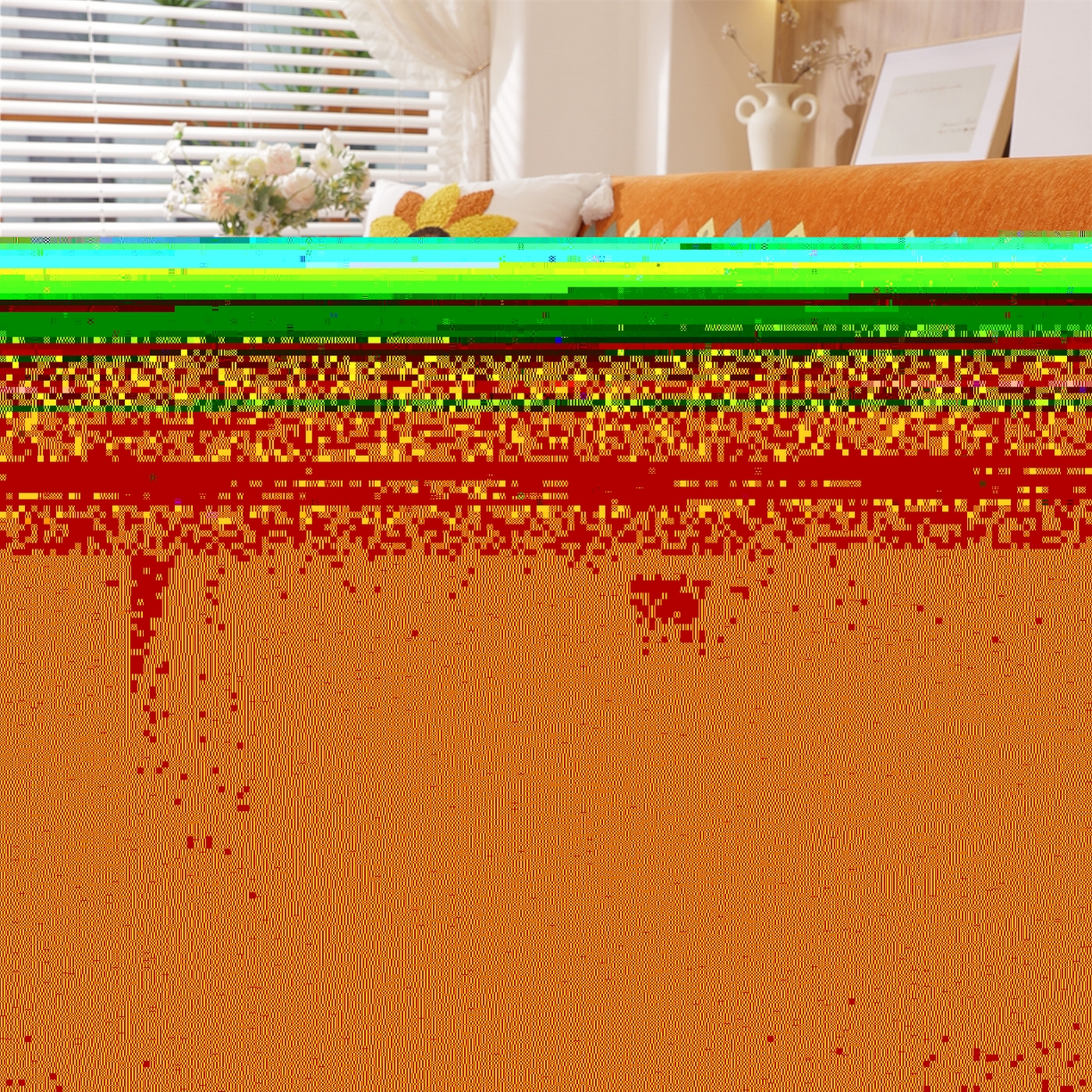 91家纺网 家纺一手货源 找家纺 共鸣沙发垫 2025新款雪尼尔沙发巾波西米亚 波西米亚橙色