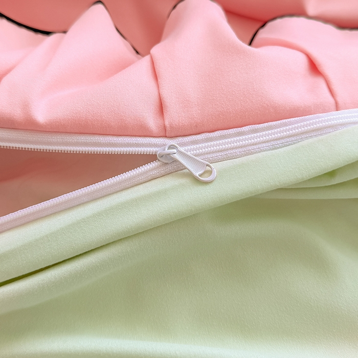 91家纺网 家纺一手货源 找家纺 柔享家（原芷澜家纺） 2025新款水洗棉磨毛系列四件套-恩格斯 粉玉+嫩绿