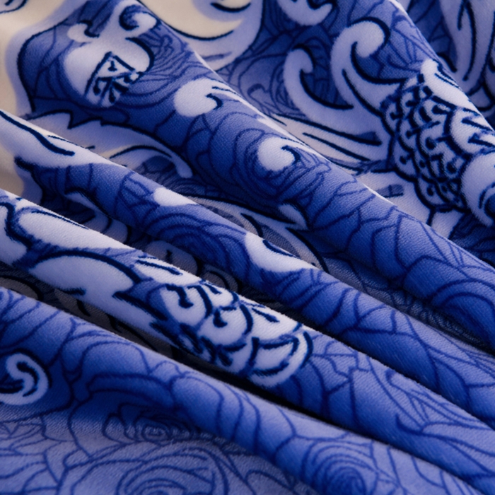 91家纺网 家纺一手货源 找家纺 芯诗曼家纺 2025新款金貂绒牛奶绒印花三件套 琉璃花开