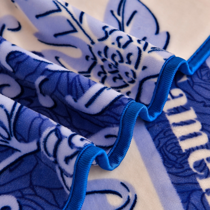 91家纺网 家纺一手货源 找家纺 芯诗曼家纺 2025新款金貂绒牛奶绒印花三件套 琉璃花开