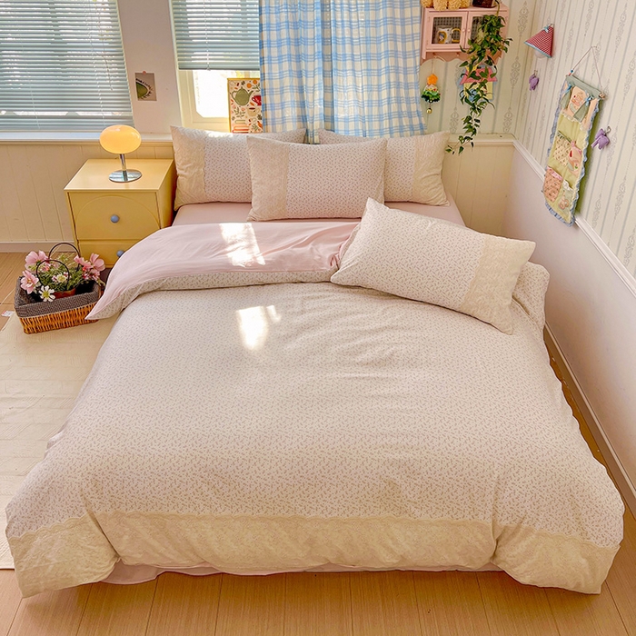 91家纺网 家纺一手货源 找家纺 港岛妹妹 2025新款韩式蕾丝花边软绵绵四件套 清茉