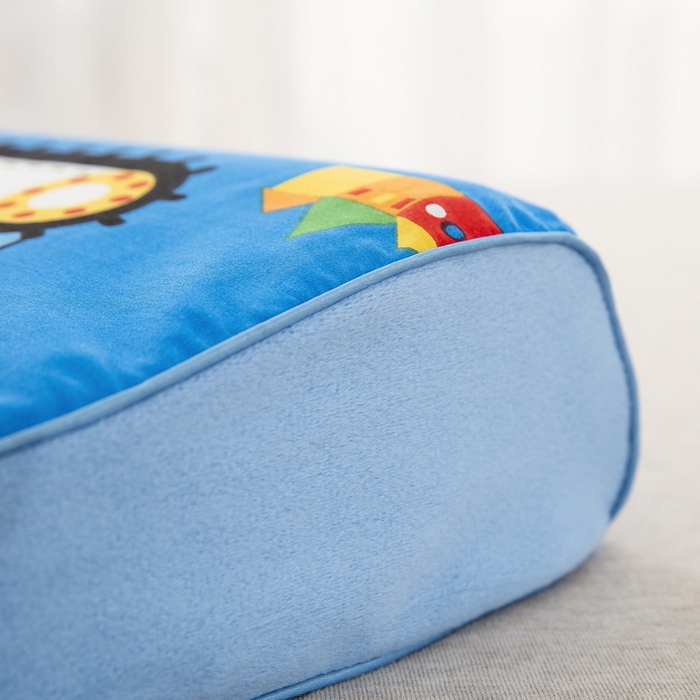 91家纺网 家纺一手货源 找家纺 大黄蜂家居家纺 2025新款全棉13372棉儿童卡通乳胶枕套 工程小狮子