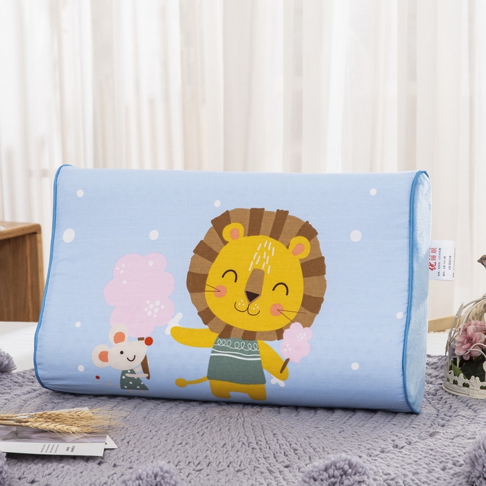 91家纺网 家纺一手货源 找家纺 大黄蜂家居家纺 2025新款全棉13372棉儿童卡通乳胶枕套 开心狮子