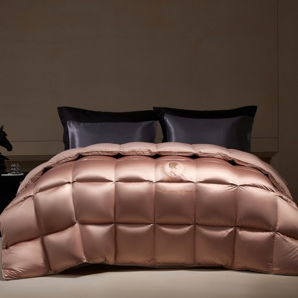 91家纺网 家纺一手货源 找家纺 织梦人羽绒工厂店2025新款羽绒被壳 贵夫人真丝缎-豆沙