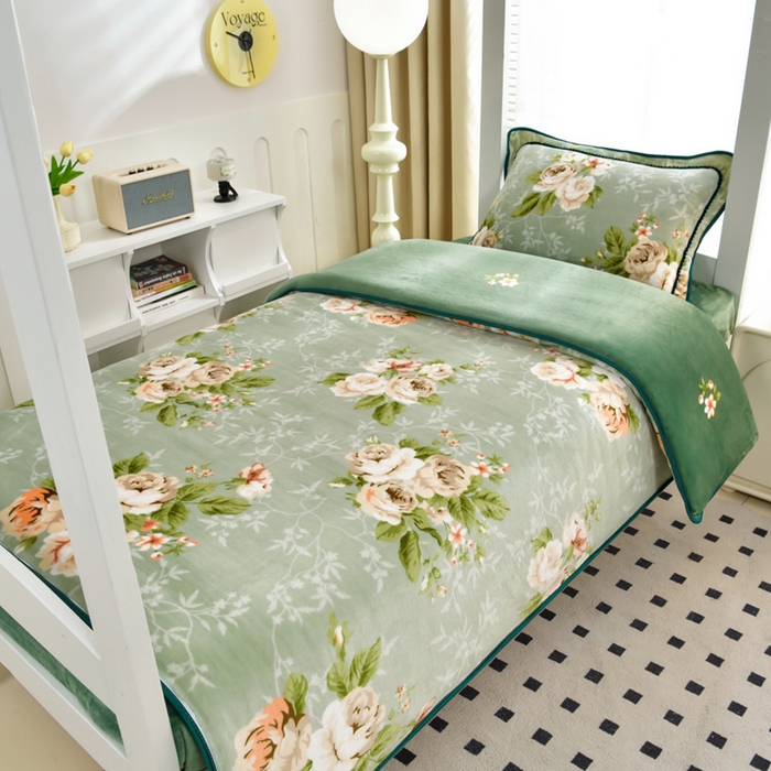 91家纺网 家纺一手货源 找家纺 芯诗曼家纺 2025新款金貂绒牛奶绒印花三件套 花样情怀