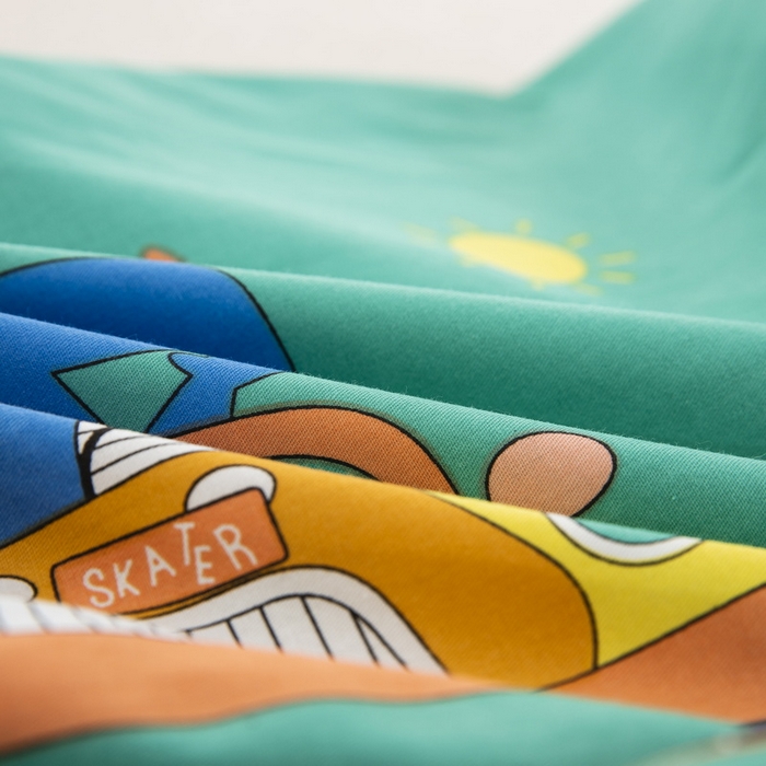 91家纺网 家纺一手货源 找家纺 大黄蜂家居家纺 2025新款全棉13372棉儿童卡通乳胶枕套 假日恐龙