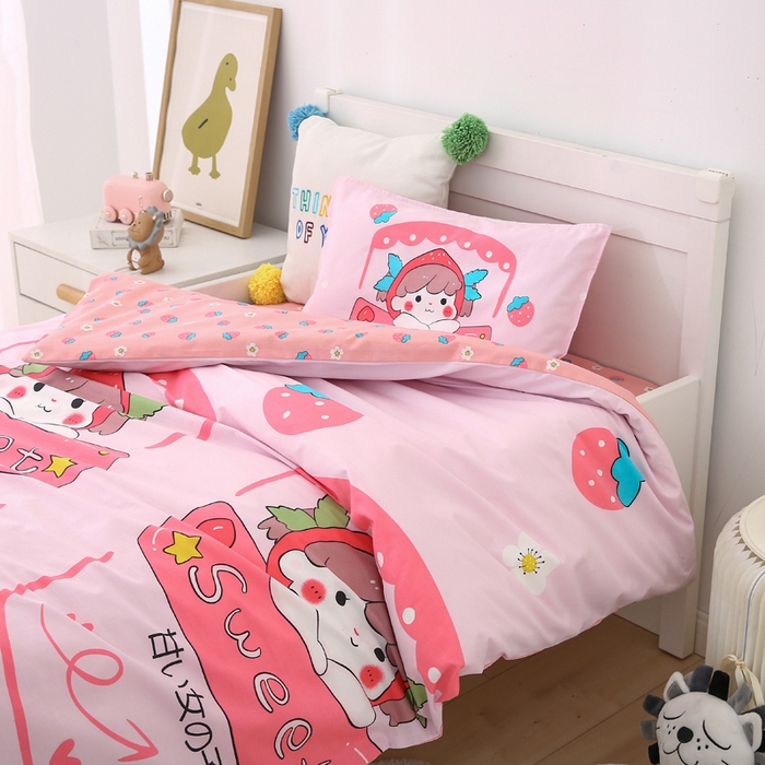 91家纺网 家纺一手货源 找家纺 （总）鱼宝 2025新款全棉幼儿园套件 三件套—童真系列