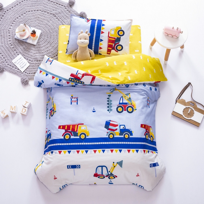 91家纺网 家纺一手货源 找家纺 （总）鱼宝 2025新款全棉幼儿园套件 三件套—童真系列