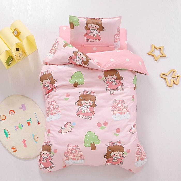 91家纺网 家纺一手货源 找家纺 （总）鱼宝 2025新款全棉幼儿园套件 三件套—童真系列