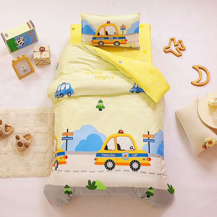 91家纺网 家纺一手货源 找家纺 （总）鱼宝 2025新款全棉幼儿园套件 三件套—童真系列