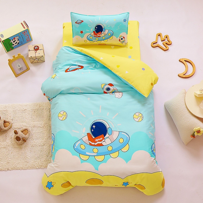 91家纺网 家纺一手货源 找家纺 （总）鱼宝 2025新款全棉幼儿园套件 三件套—童真系列