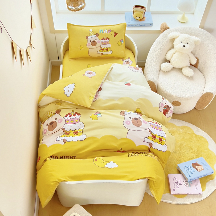 91家纺网 家纺一手货源 找家纺 （总）鱼宝 2025新款全棉幼儿园套件 三件套—童真系列