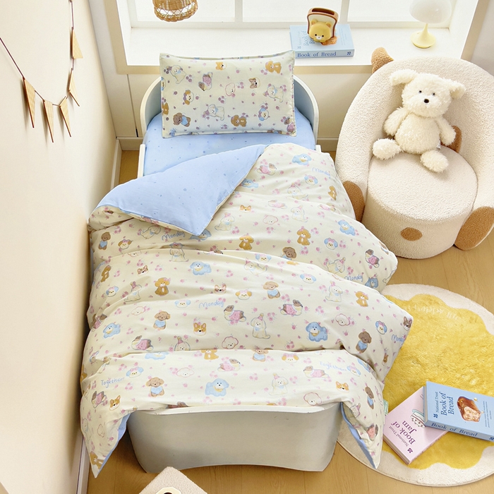 91家纺网 家纺一手货源 找家纺 （总）鱼宝 2025新款全棉幼儿园套件 三件套—童真系列