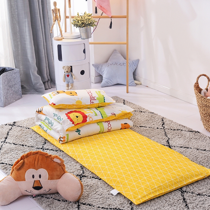 91家纺网 家纺一手货源 找家纺 鱼宝 2025新款全棉幼儿园套件 三件套—童真系列 动物乐园