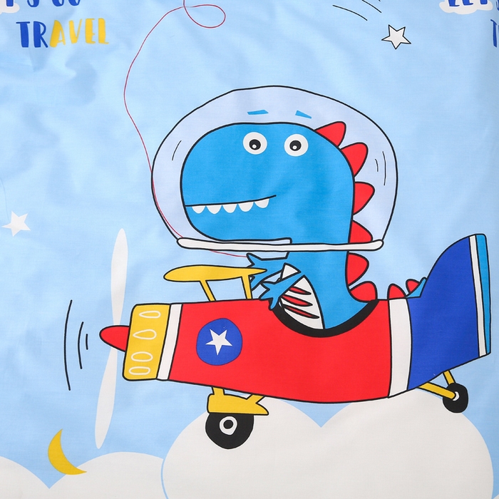 91家纺网 家纺一手货源 找家纺 鱼宝 2025新款全棉幼儿园套件 三件套—童真系列 飞机恐龙