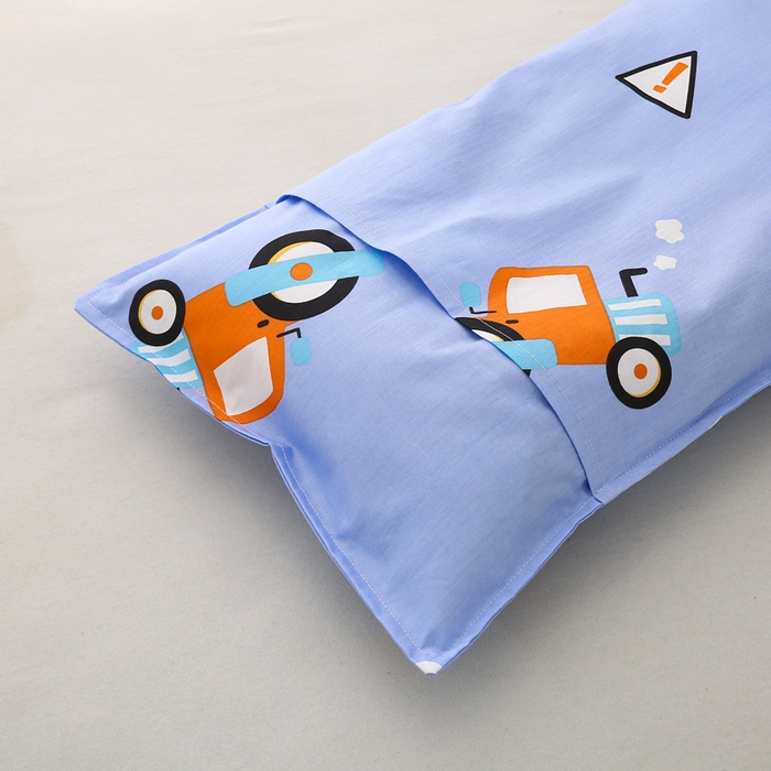 91家纺网 家纺一手货源 找家纺 鱼宝 2025新款全棉幼儿园套件 三件套—童真系列 开心挖机