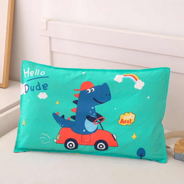 91家纺网 家纺一手货源 找家纺 鱼宝 2025新款全棉幼儿园套件 三件套—童真系列 恐龙开车