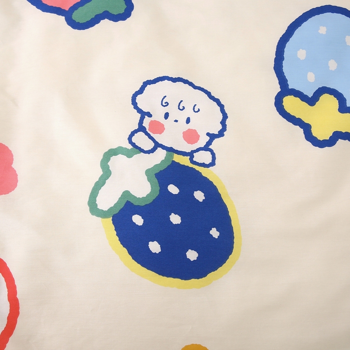 91家纺网 家纺一手货源 找家纺 鱼宝 2025新款全棉幼儿园套件 三件套—童真系列 奶油草莓