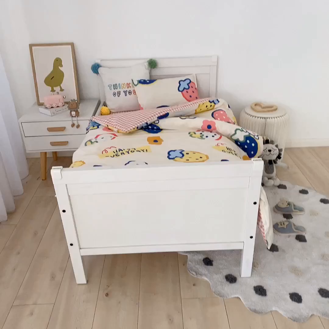 91家纺网 家纺一手货源 找家纺 鱼宝 2025新款全棉幼儿园套件 三件套—童真系列 奶油草莓