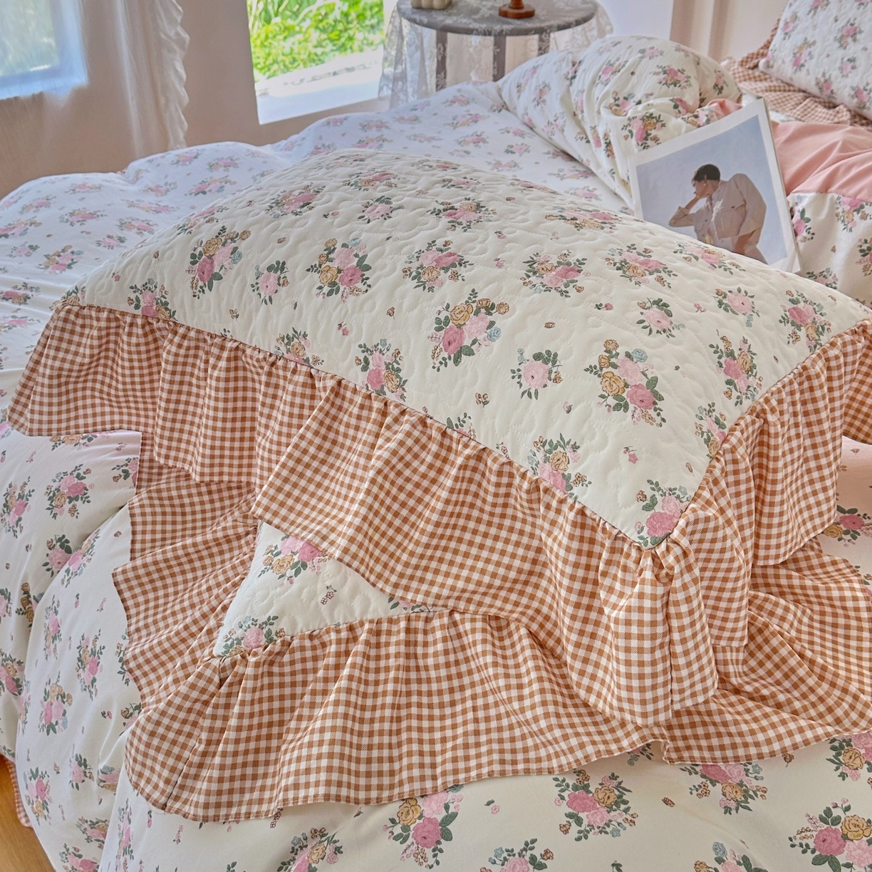 91家纺网 家纺一手货源 找家纺 （总）易辰美 2025新款亲肤舒适印花夹棉公主风夹棉枕套