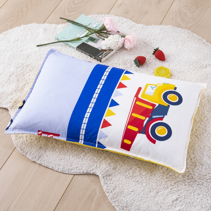 91家纺网 家纺一手货源 找家纺 鱼宝 2025新款全棉幼儿园套件 三件套—童真系列 小小挖掘机