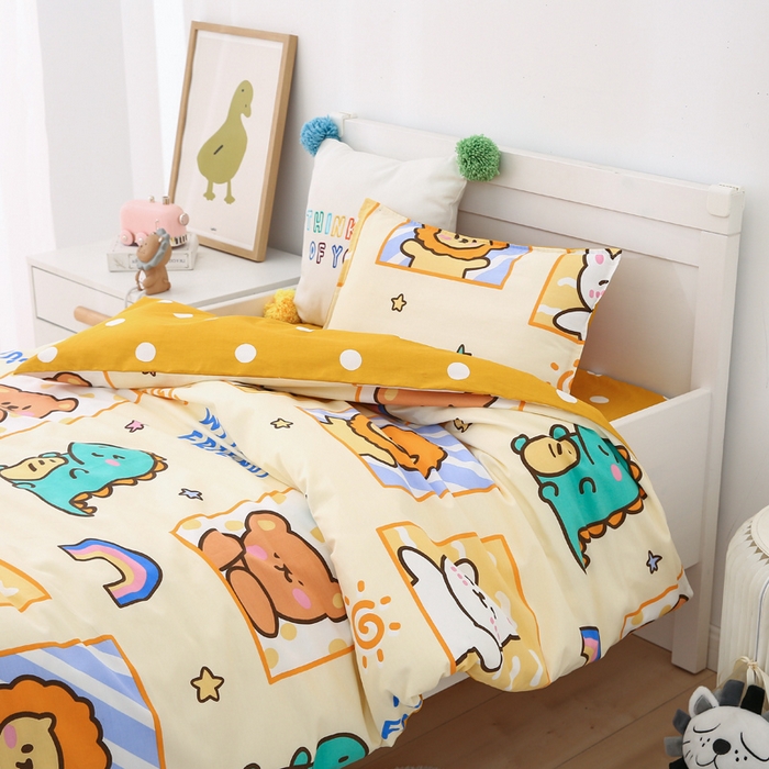 91家纺网 家纺一手货源 找家纺 鱼宝 2025新款全棉幼儿园套件 三件套—童真系列 星空宝贝