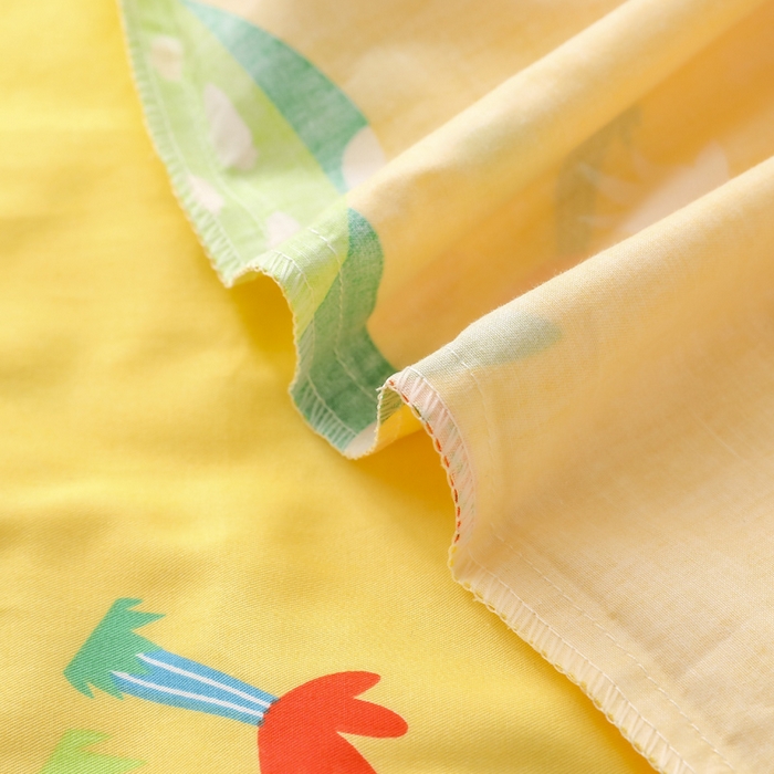 91家纺网 家纺一手货源 找家纺 鱼宝 2025新款全棉幼儿园套件 三件套—童真系列 恐龙兄弟黄