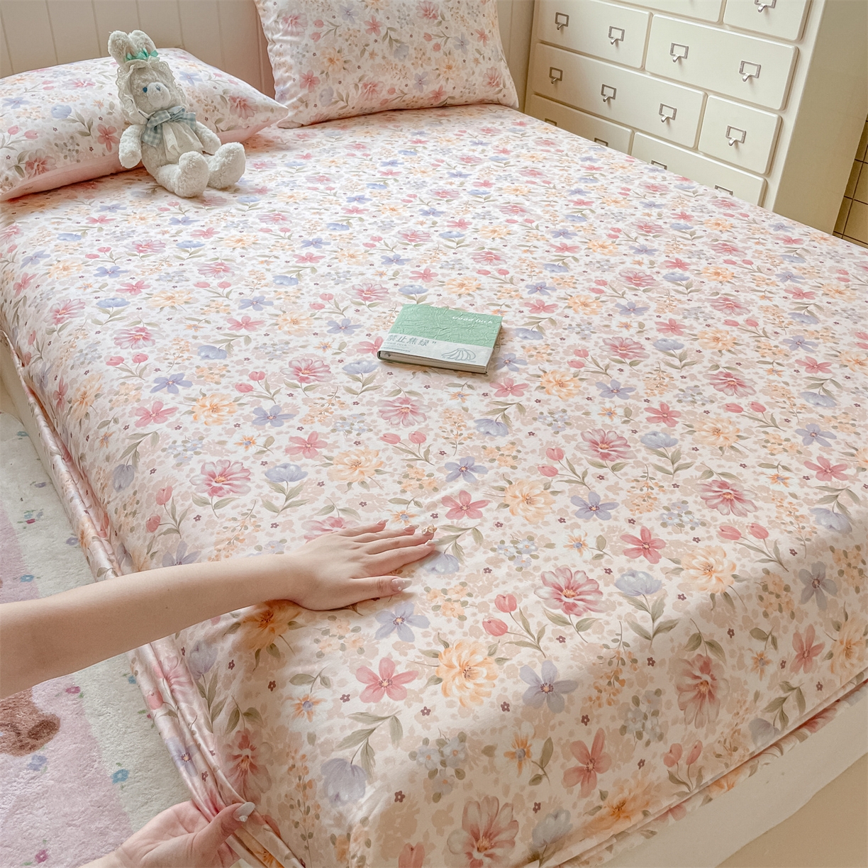 91家纺网 家纺一手货源 找家纺 （总）如约 2025新款全棉印花单床笠