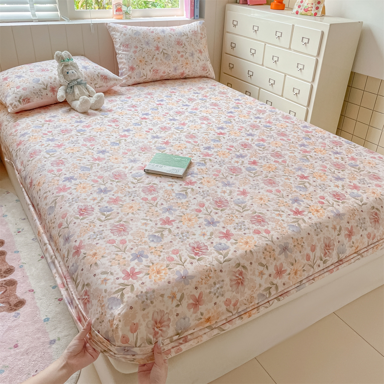 91家纺网 家纺一手货源 找家纺 （总）如约 2025新款全棉印花单床笠