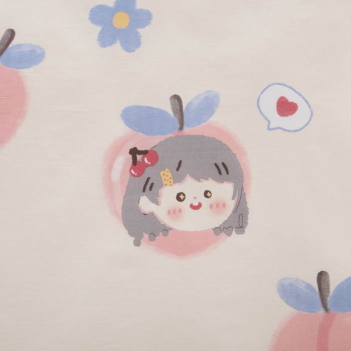 91家纺网 家纺一手货源 找家纺 鱼宝 2025新款全棉幼儿园套件 三件套—童真系列 蜜桃女孩