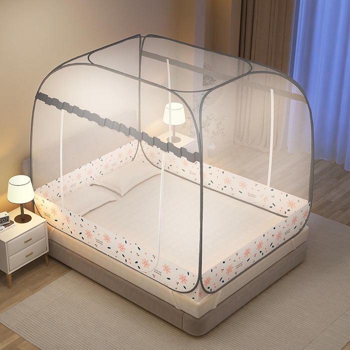 91家纺网 家纺一手货源 找家纺 （总）佳梦家纺 2025新款花边大顶免安装蚊帐