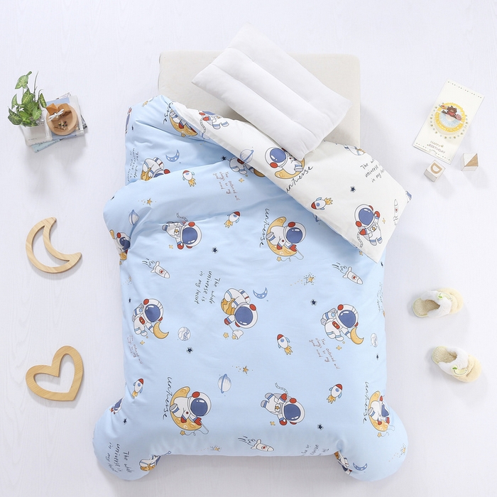 91家纺网 家纺一手货源 找家纺 鱼宝 2025新款全棉幼儿园套件 三件套—童真系列 太空之旅