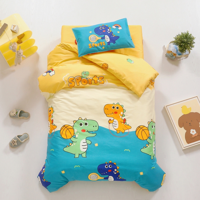 鱼宝 2025新款全棉幼儿园套件 三件套—童真系列 恐龙运动员