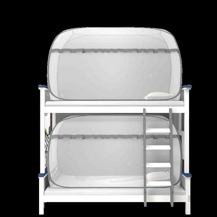 91家纺网 家纺一手货源 找家纺 佳梦家纺 2025新款学生免安装蚊帐 大顶加密灰