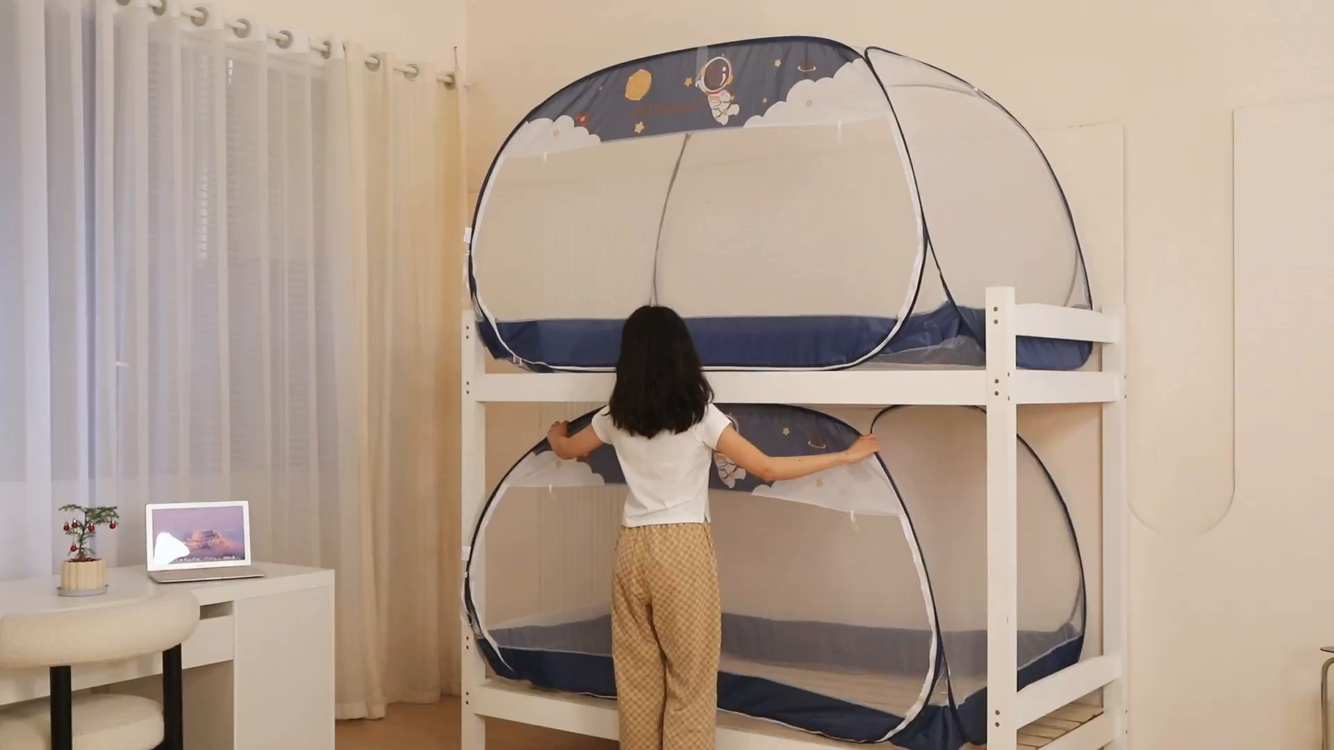 91家纺网 家纺一手货源 找家纺 （总）佳梦家纺 2025新款学生免安装蚊帐