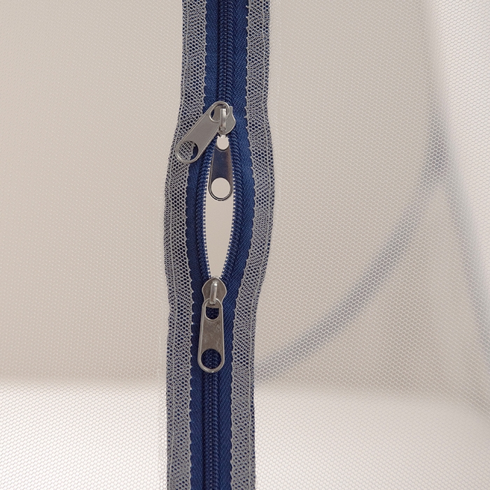 91家纺网 家纺一手货源 找家纺 佳梦家纺 2025新款学生免安装蚊帐 小顶云顶-蓝