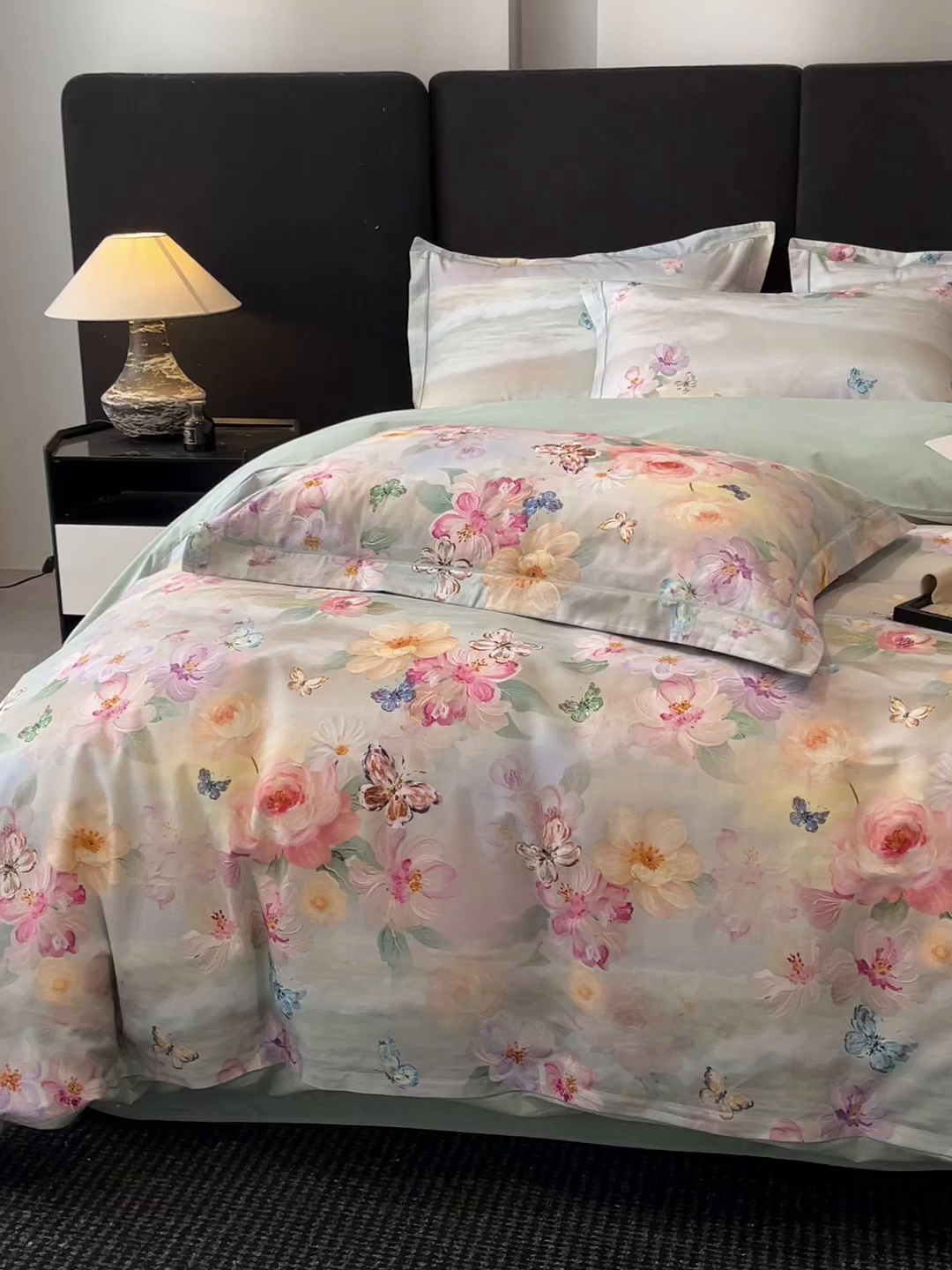 91家纺网 家纺一手货源 找家纺 格里芬 2025全棉加厚磨毛纯棉生态磨毛印花四件套 菲雅-兰