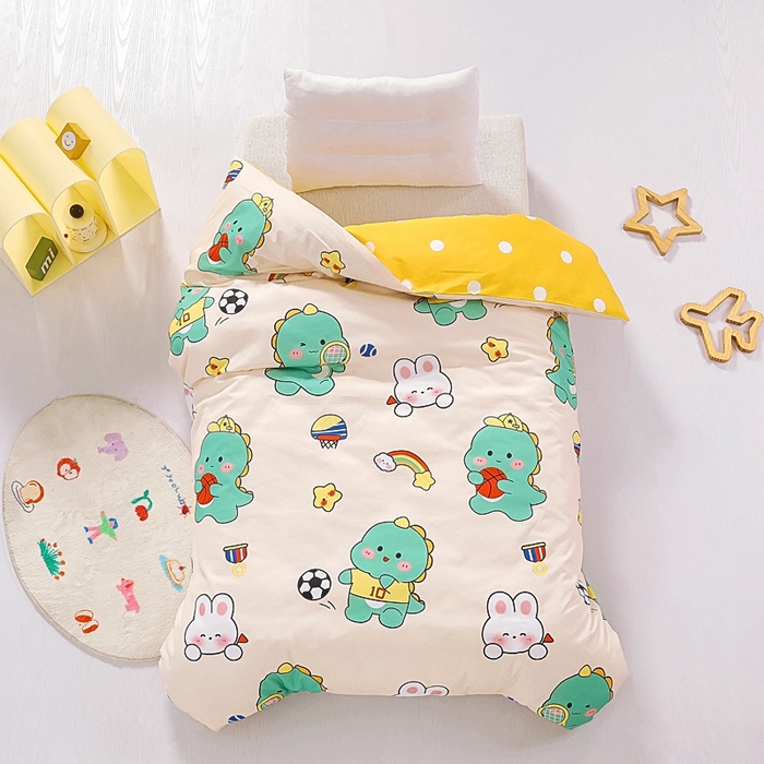 91家纺网 家纺一手货源 找家纺 鱼宝 2025新款全棉幼儿园套件 三件套—童真系列 运动会