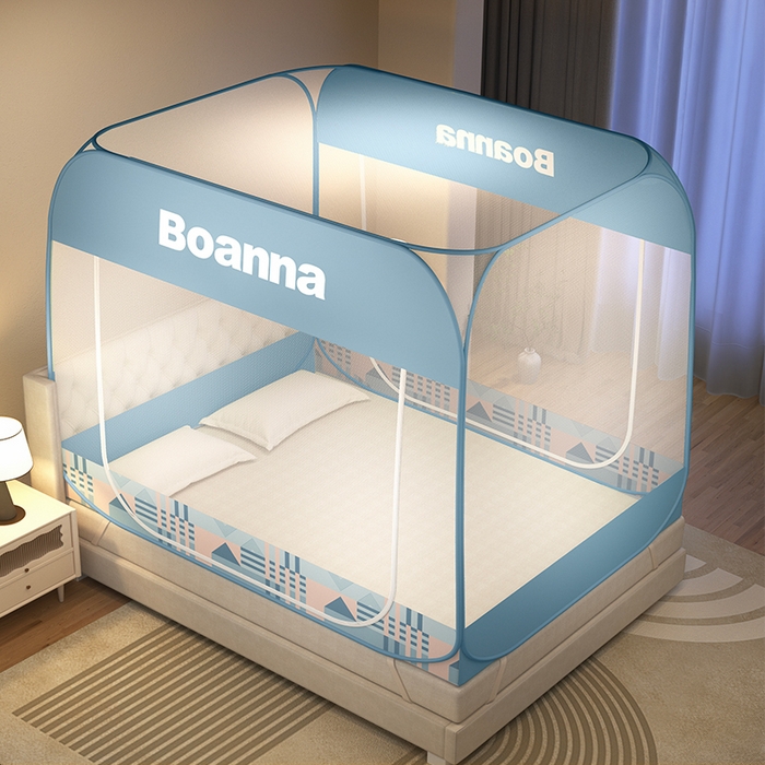 91家纺网 家纺一手货源 找家纺 佳梦家纺 2025新款印花大顶免安装蚊帐 雅格兰布三角