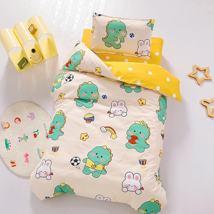 91家纺网 家纺一手货源 找家纺 鱼宝 2025新款全棉幼儿园套件 三件套—童真系列 运动会