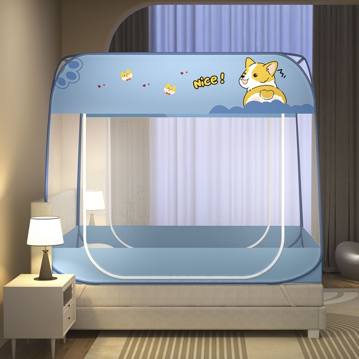 91家纺网 家纺一手货源 找家纺 （总）佳梦家纺 2025新款印花大顶免安装蚊帐