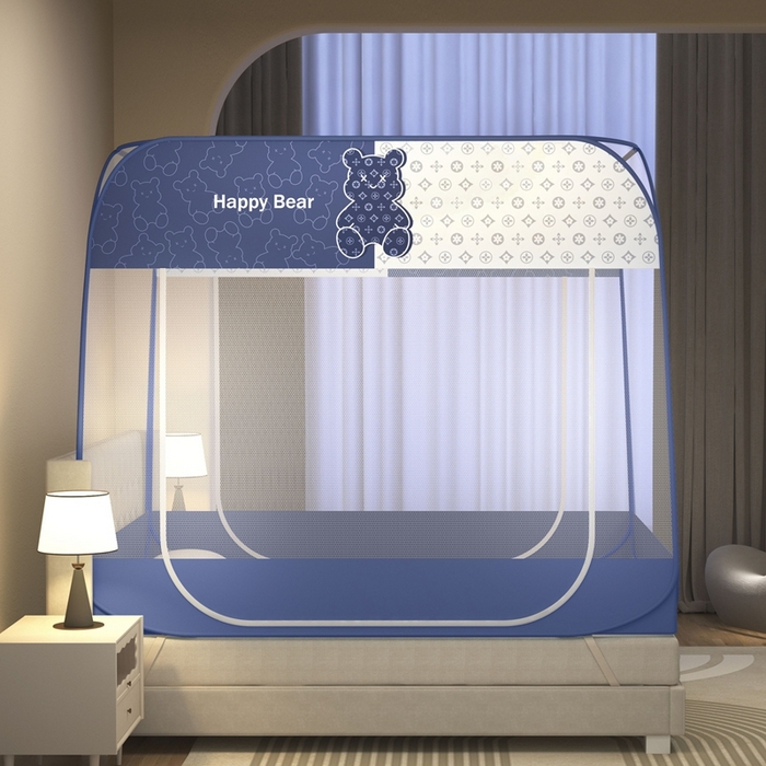 91家纺网 家纺一手货源 找家纺 （总）佳梦家纺 2025新款印花大顶免安装蚊帐