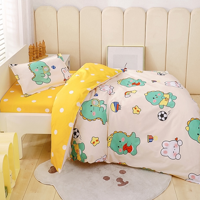 91家纺网 家纺一手货源 找家纺 鱼宝 2025新款全棉幼儿园套件 三件套—童真系列 运动会