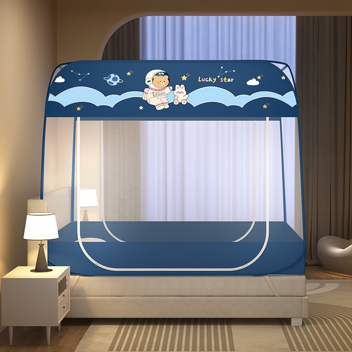 91家纺网 家纺一手货源 找家纺 （总）佳梦家纺 2025新款印花大顶免安装蚊帐