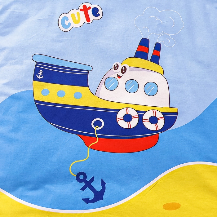 91家纺网 家纺一手货源 找家纺 鱼宝 2025新款全棉幼儿园套件 三件套—童真系列 航海家