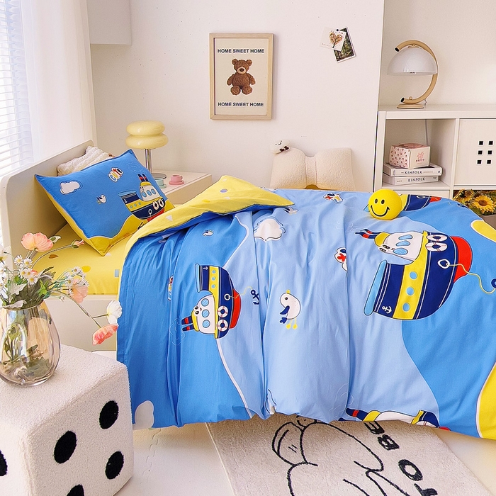 91家纺网 家纺一手货源 找家纺 鱼宝 2025新款全棉幼儿园套件 三件套—童真系列 航海家