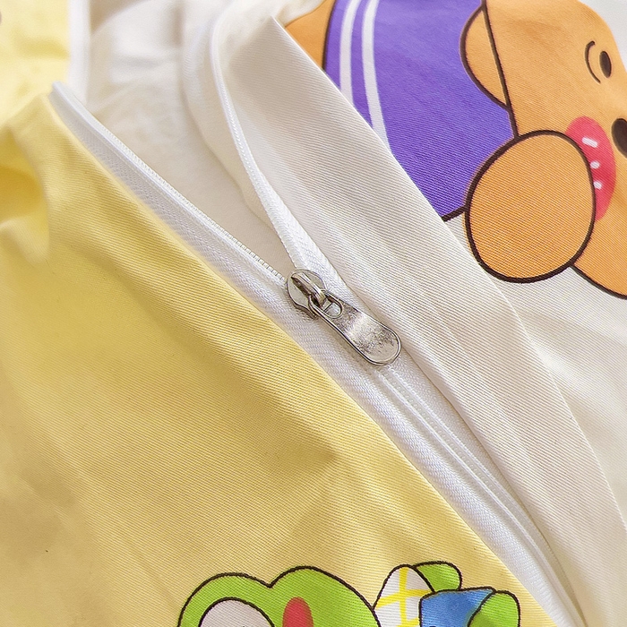 91家纺网 家纺一手货源 找家纺 鱼宝 2025新款全棉幼儿园套件 三件套—童真系列 可爱小动物